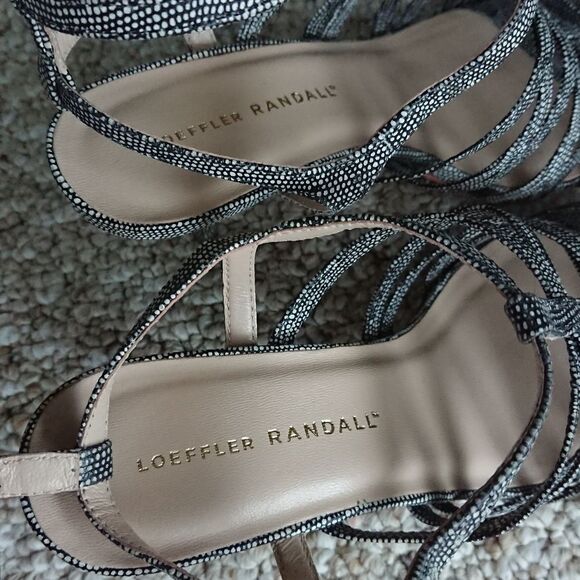 Loeffler Randall Black & white Strappy Sandals size 7.5 - Picture 7 of 12
